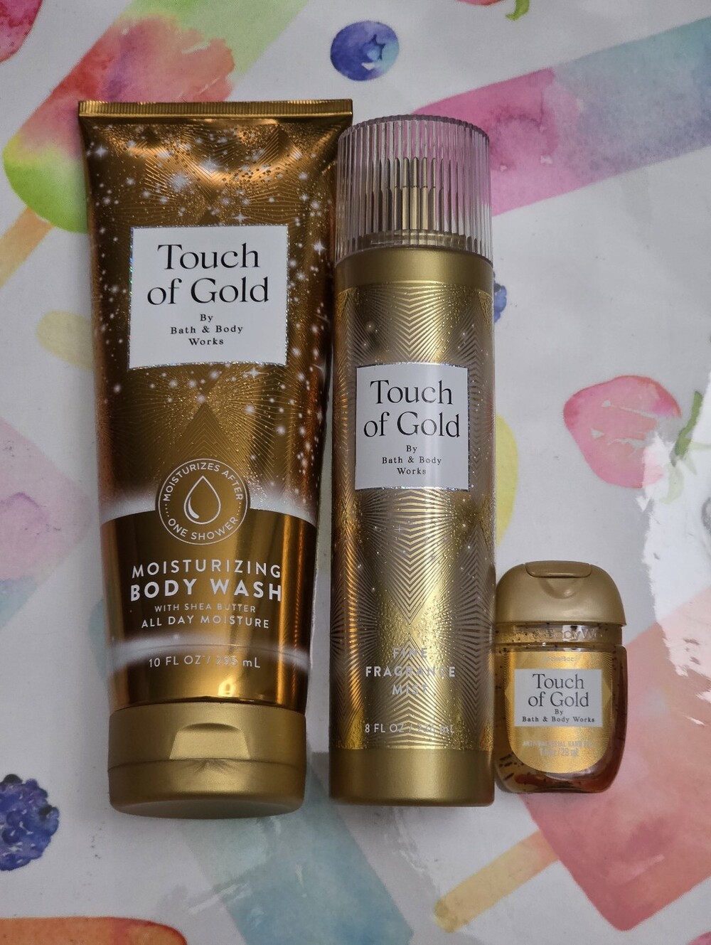 Bath & Body Works Touch of Gold Moisturizing Body Wash & Fragrance Mist 3pc Set